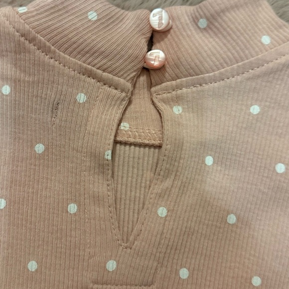 7 For All Mankind Pink and White Long Sleeve Tee - Picture 4 of 5